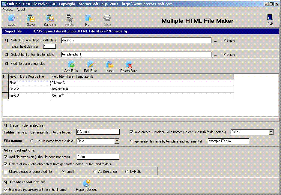 Multiple HTML File Maker