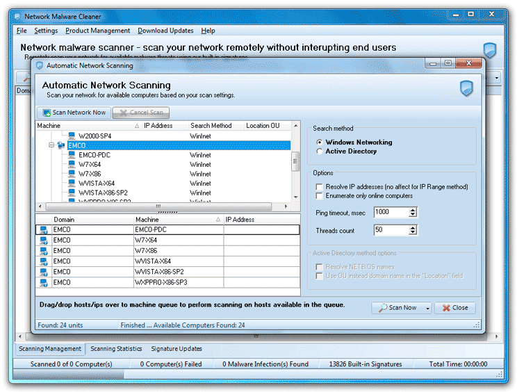 EMCO Network Malware Cleaner