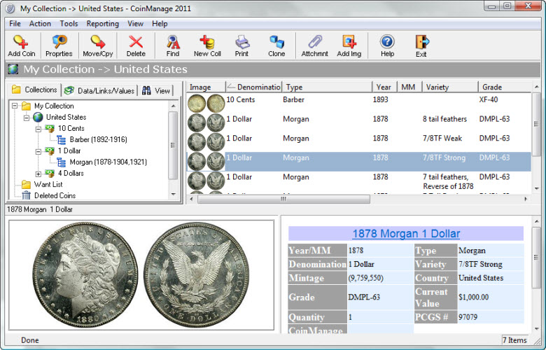 CoinManage Coin Collecting Software