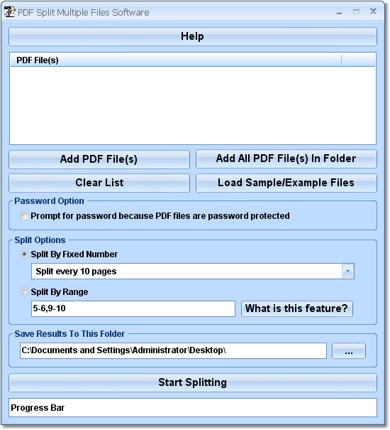 PDF Split & Cut Multiple Files Software