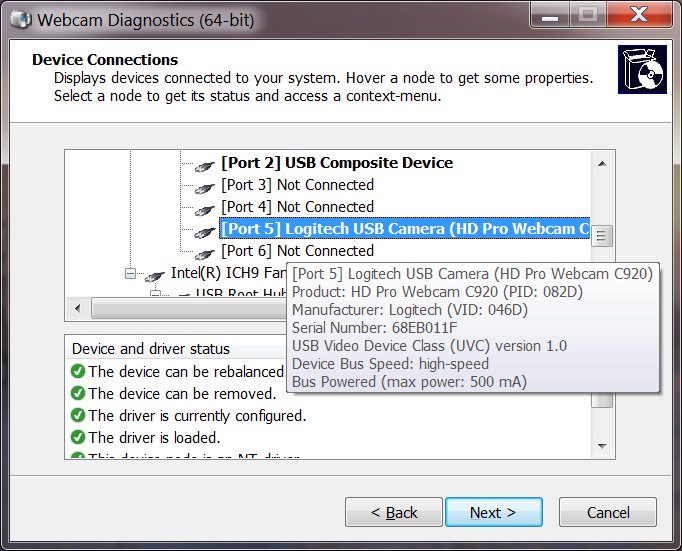 Webcam Diagnostics