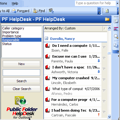 Public Folder HelpDesk for Outlook