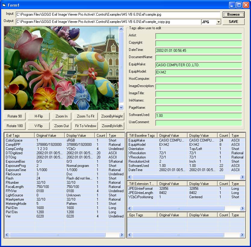 GOGO Exif Image Viewer Pro ActiveX OCX