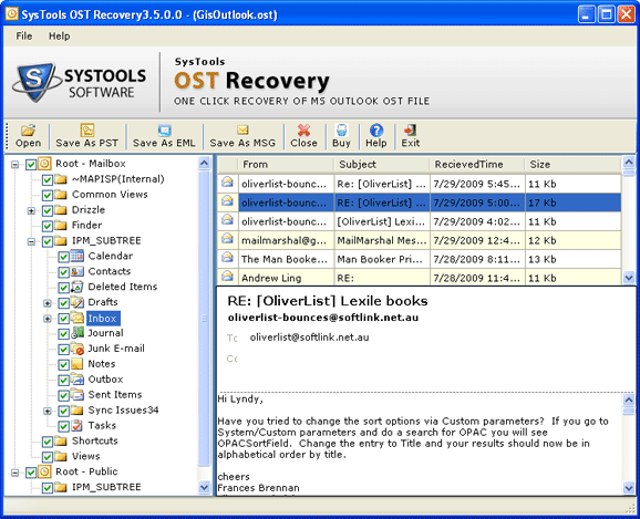 Advance Outlook OST to PST Tool