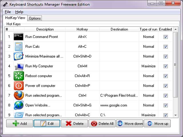 Keyboard Shortcuts Manager