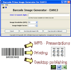 EAN13 barcode prime image generator