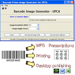 UPCA UPCE barcode prime image generator