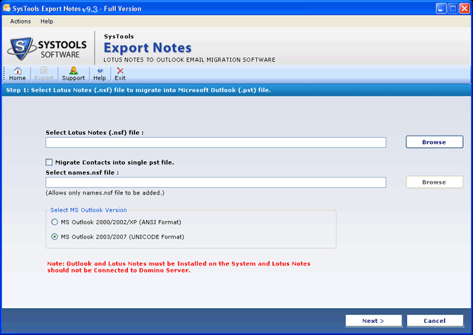 Importing Lotus archive to Outlook
