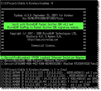 tcpdump for Windows