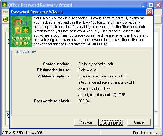 Office Password Recovery Wizard