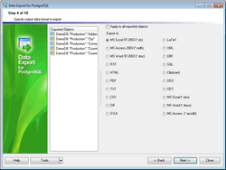 EMS Data Export for PostgreSQL