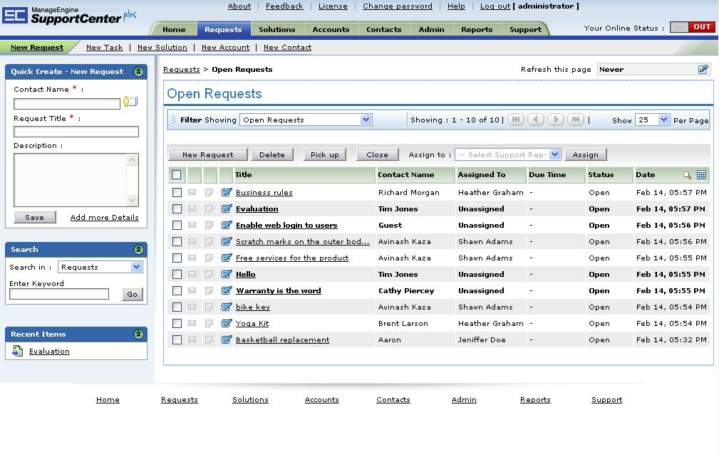 ManageEngine SupportCenter Plus