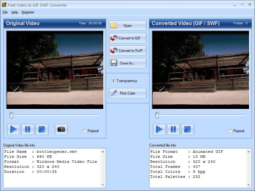 Fast Video to GIF SWF Converter