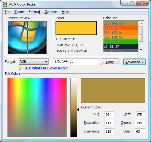 ACA Color Picker