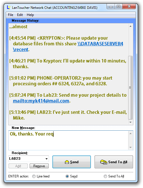 LanToucher Network Chat