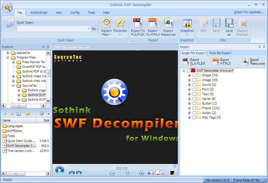 Sothink SWF to FLA Converter