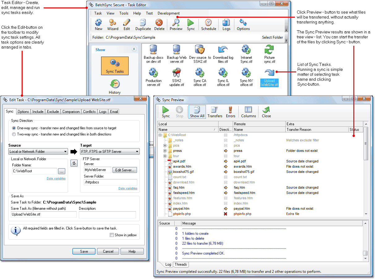 InstantSync Secure FTPS/SFTP