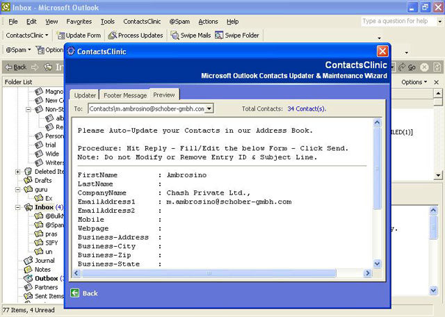 Contacts Clinic for Microsoft Outlook