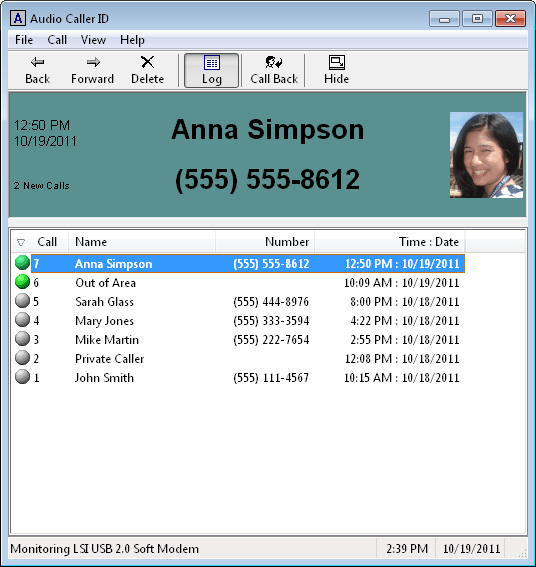 Audio Caller ID