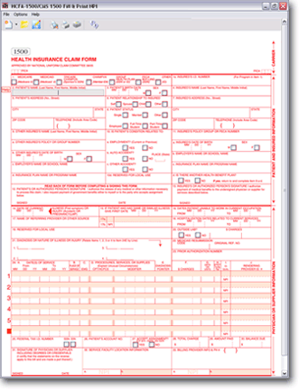 HCFA-1500 Fill & Print NPI