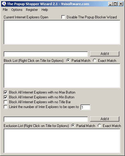 The Popup Blocker Wizard