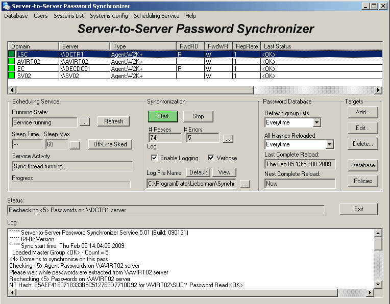 Server-To-Server Password Synchronizer