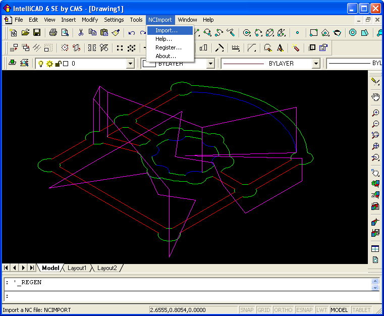 NC Import for IntelliCAD