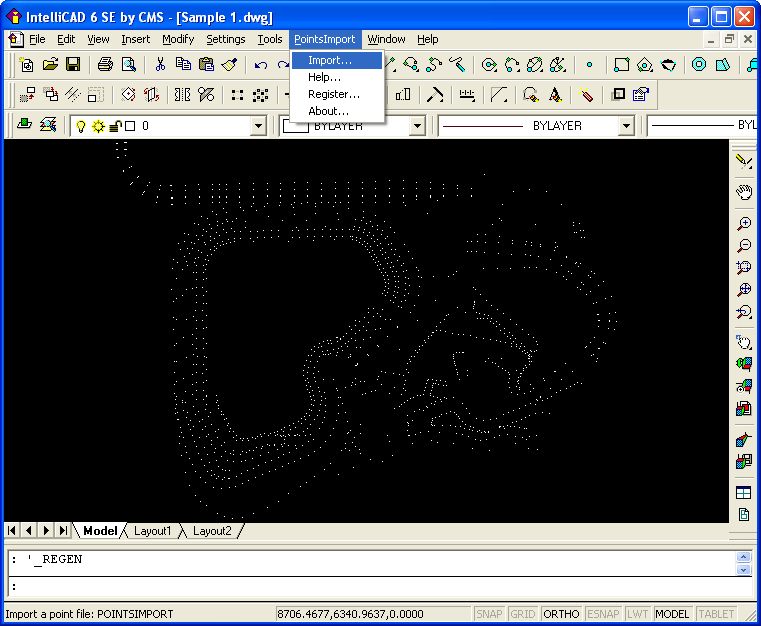 Points Import for IntelliCAD