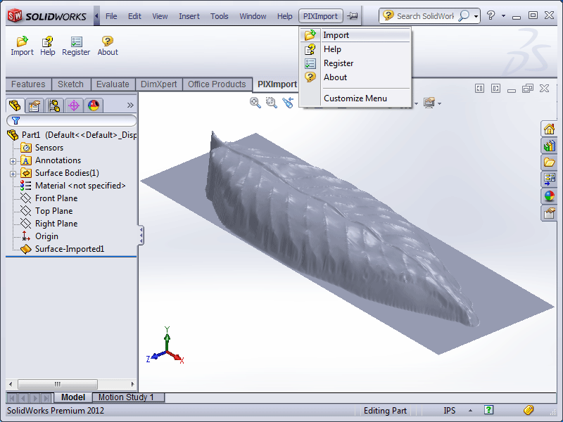 PIX Import for SolidWorks