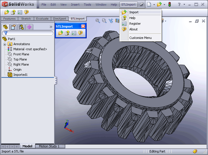 STL Import for SolidWorks