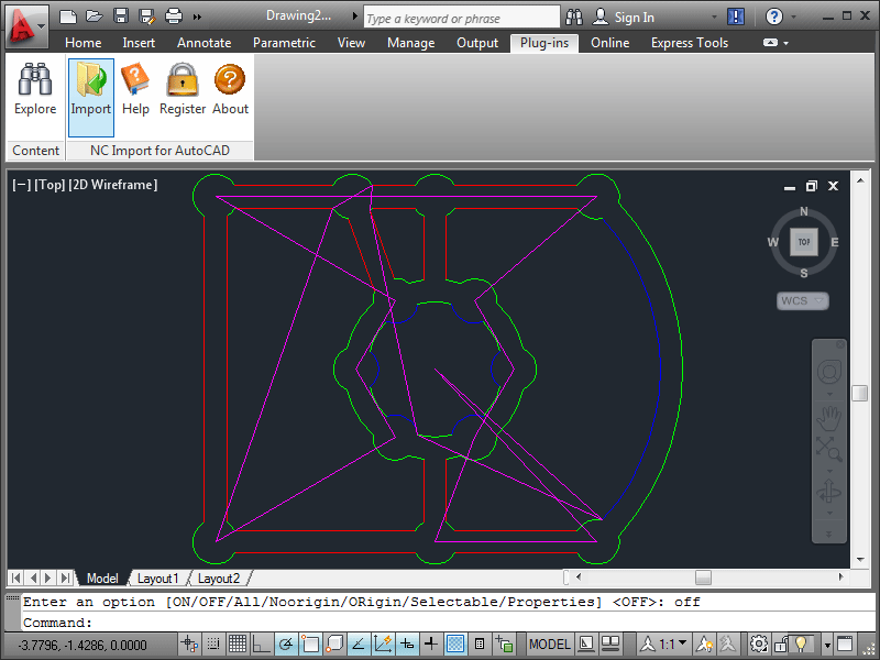 NC Import for AutoCAD