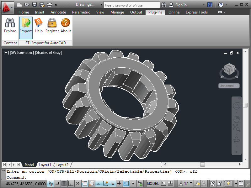 STL Import for AutoCAD