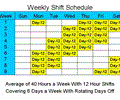 12 Hour Schedules for 6 Days a Week